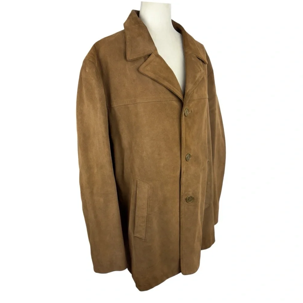 J Crew Vintage Heavy Duty Suede Leather Hunting Brown Jacket Thinsulate Large